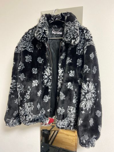 Supreme Bandana Faux Fur Bomber Jacket "Black"
