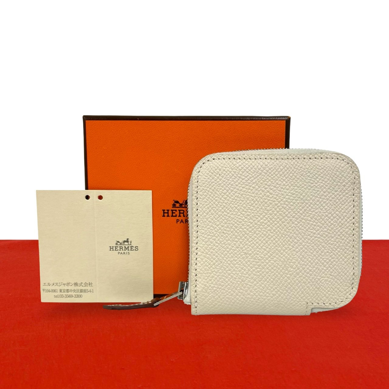 HERMES エルメス アザップ コンパクト シルクイン ヴォーエプソン コインケース ホワイト
43839
