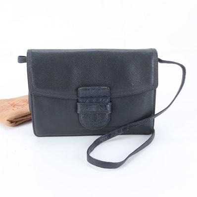 ■美品 ロエベ クロコダイル エンボスショルダーバッグ レザー