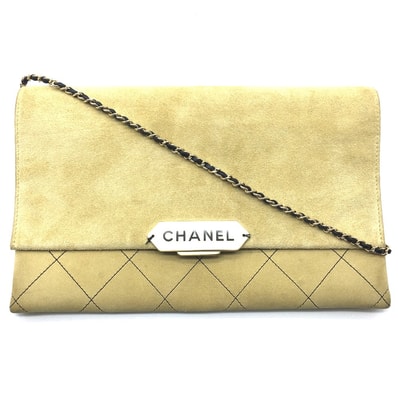シャネル CHANEL マトラッセ CHANEL ロゴ カバン フラップ シングルチェーン ショルダーバッグ スエード ベージュ ベージュ×ゴールド金具