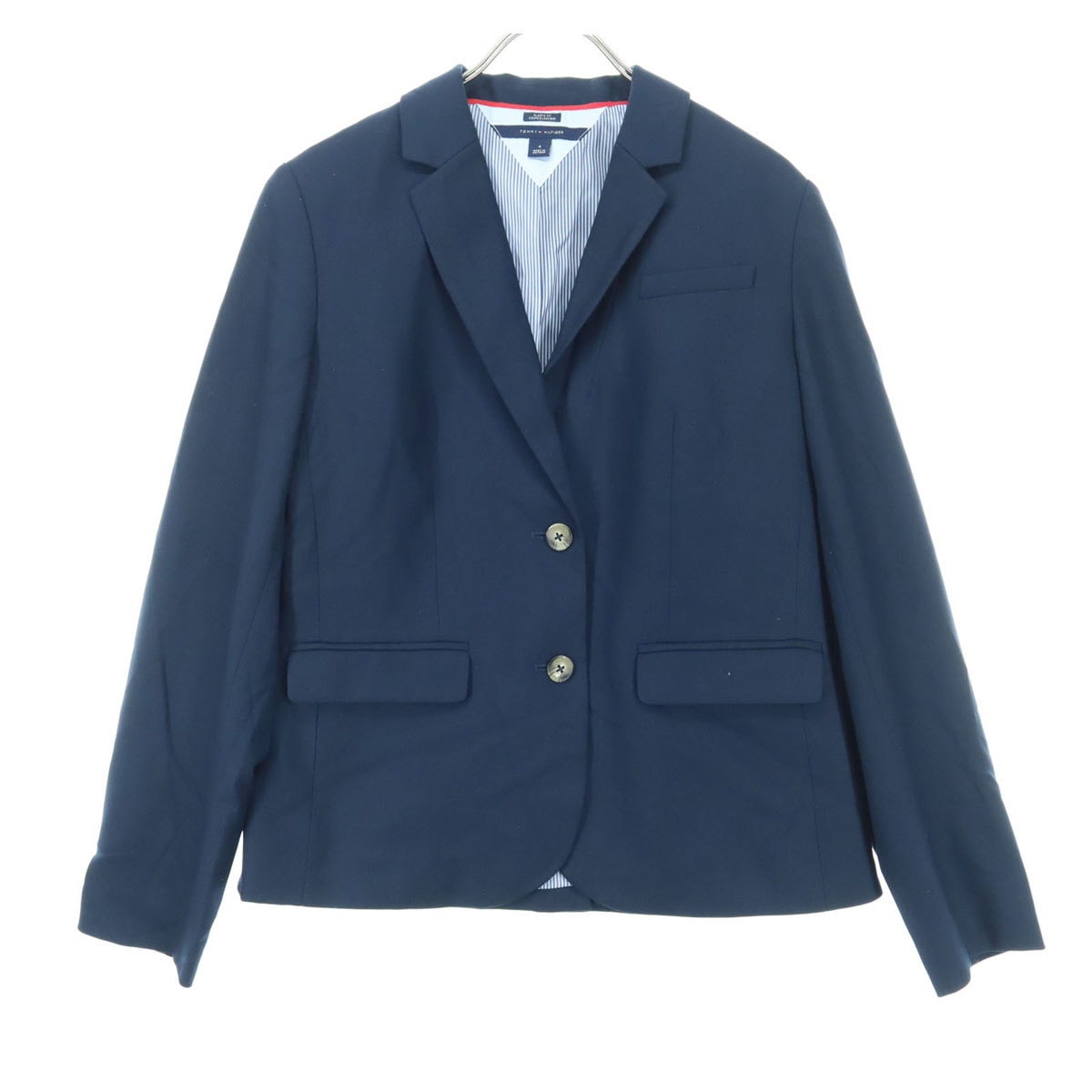 美品 TOMMY HILFIGER トミーヒルフィガー 長袖 テーラードジャケット 4 ブラック