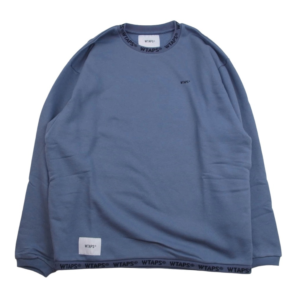 WTAPS ダブルタップス スウェット 20SS 201ATDT-CSM30 PYN.SMOCK SWEATSHIRT.COPO スモック クルーネック スウェットシャツ リブロゴ ブルー系 03【新古品】【未使用】【中古】