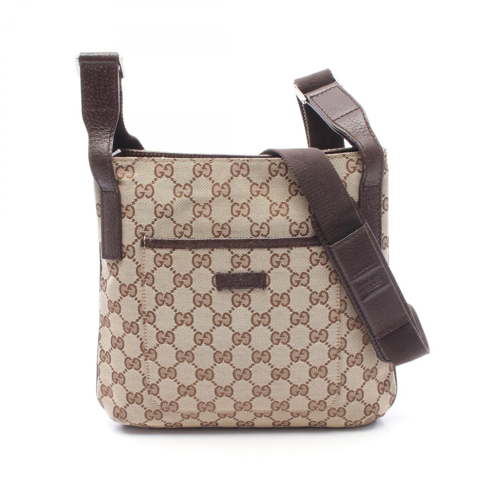 グッチ GUCCI GGキャンバス ショルダーバッグ バッグ キャンバス レザー レディース ベージュ系 / ブラウン系 122793 【中古】