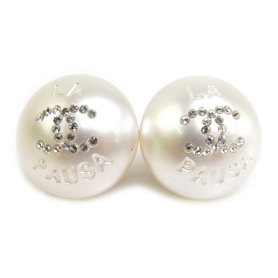 シャネル CHANEL ピアス メタル/フェイクパール パールホワイト/ゴールド レディース【中古】 56706i