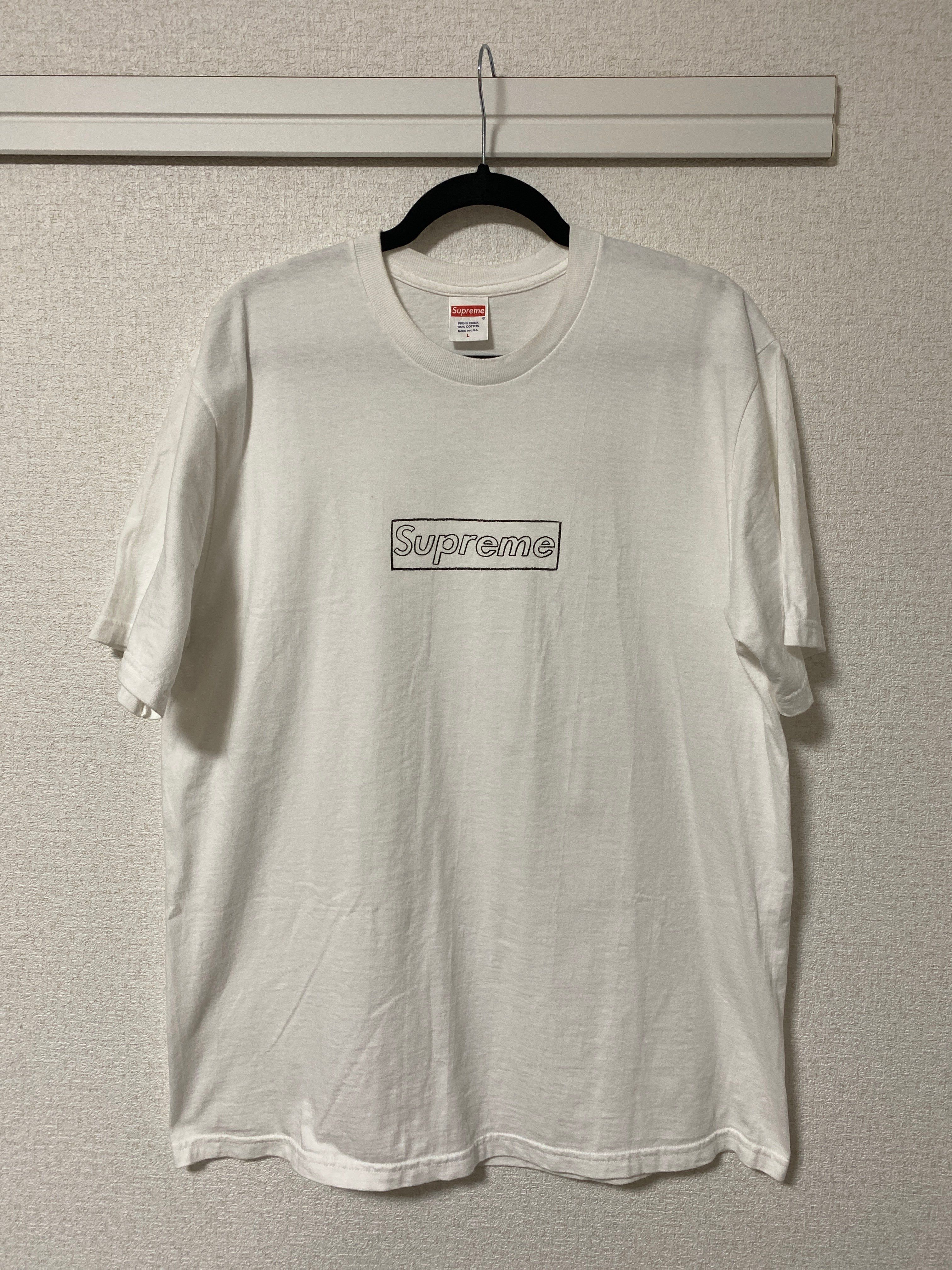 Supreme KAWS Chalk Logo Tee "White"