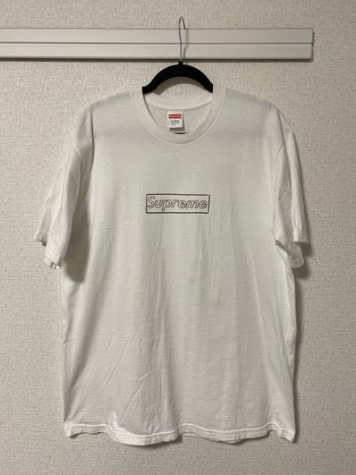 Supreme KAWS Chalk Logo Tee "White"
