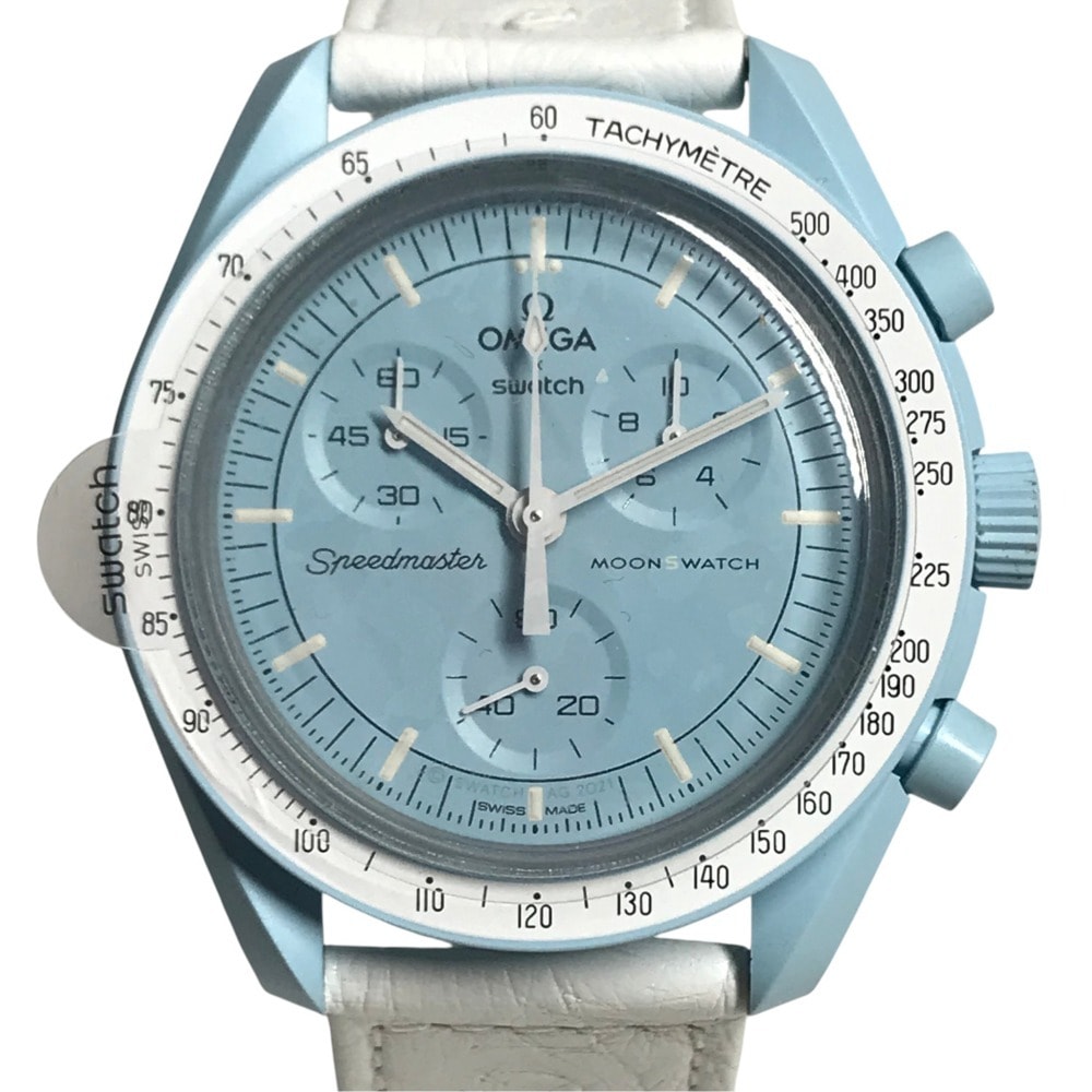 スウォッチ Swatch ミッション トゥ ウラヌス SO33L100C オメガコラボ OMEGA メンズウォッチ 時計 腕時計 パステルブルー ブルー 未使用