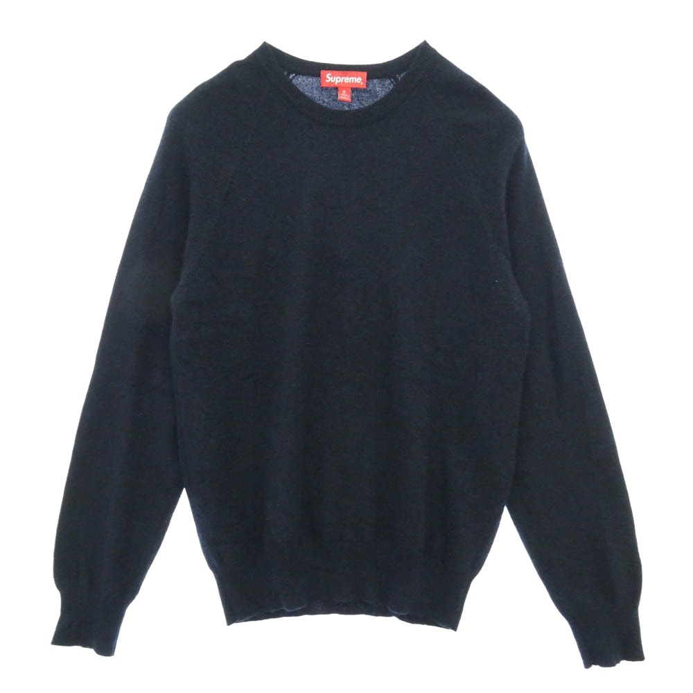 Supreme シュプリーム 17AW Cashmere Sweater カシミア クルーネック セーター ニット ネイビー系 S【中古】