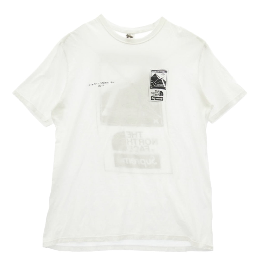 Supreme シュプリーム 16SS NT016041 Steep Tech T Shirt スティープ テック フロント バック ボックスロゴ プリント Tシャツ 半袖カットソー ホワイト系 L【中古】