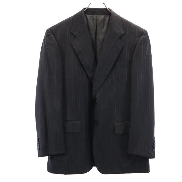 LANVIN ランバン 日本製 ウール ストライプ柄 テーラードジャケット R46-44 グレー系