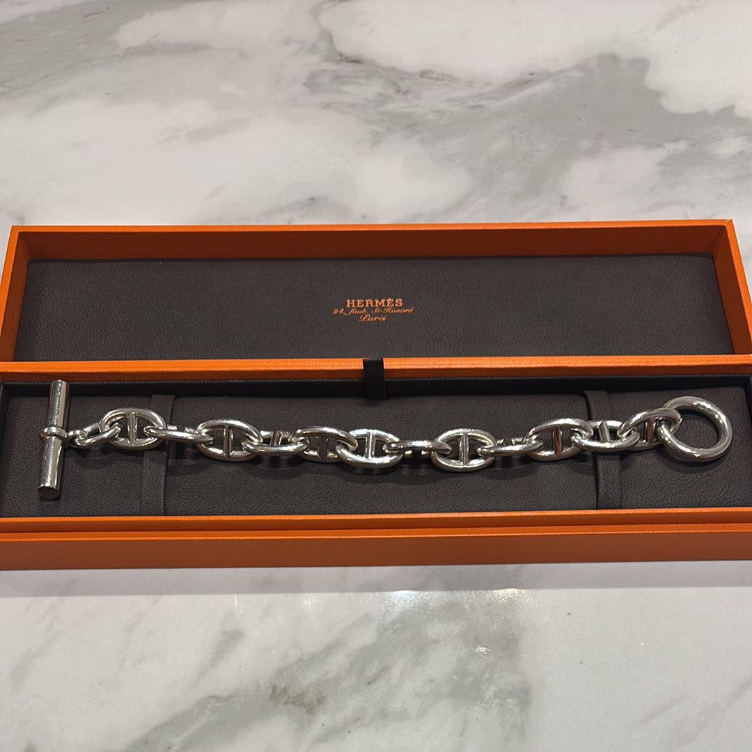 Hermes Chaine D'ancre TGM Bracelet "Silver"