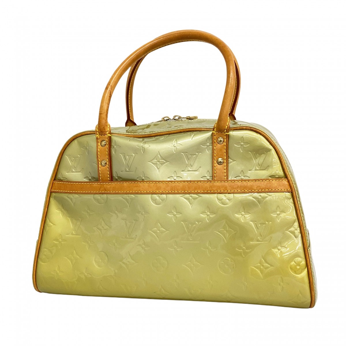 【6ca0718】ルイヴィトン ハンドバッグ ヴェルニ トンプキンス スクエア M91150 グリ【中古】レディース