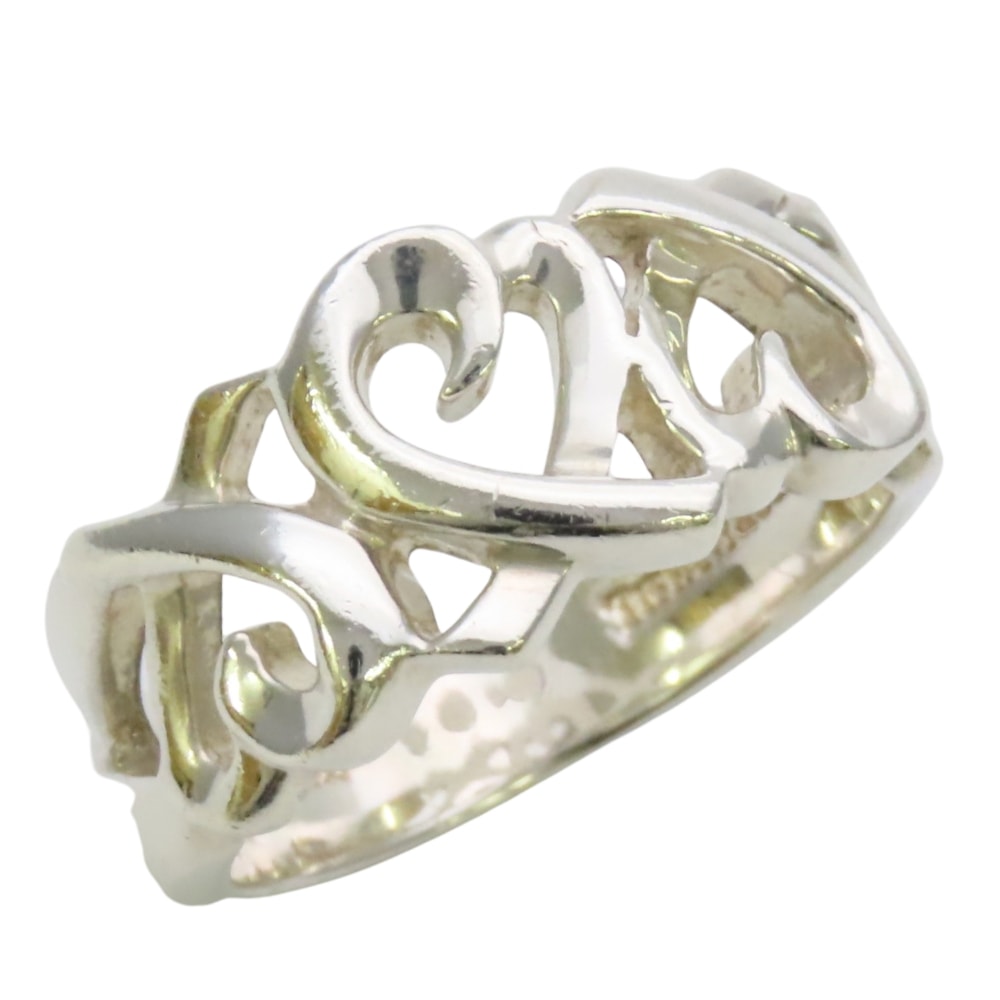 【中古】 ティファニー リング・指輪 ラビングハート トリプル パロマピカソ シルバー925 約4.7g シルバー アクセサリー レディース 女性 TIFFANY&Co.