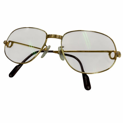 良品 カルティエ メガネ トリニティ ゴールド メンズ 58□18 135