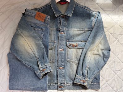 Supreme Distressed Loose Fit Selvedge Jean "Washed Indigo" (24FW)