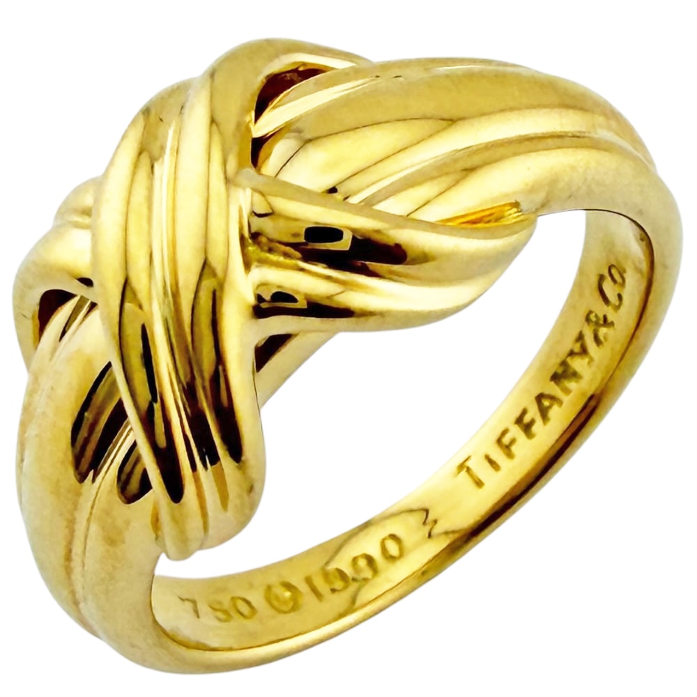 ティファニー シグネチャー リング 指輪 10号 18金 K18イエローゴールド レディース TIFFANY&Co.  中古