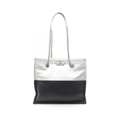 シャネル CHANEL ボーイシャネル トートバッグ バッグ レザー レディース シルバー系 / ブラック系 【中古】