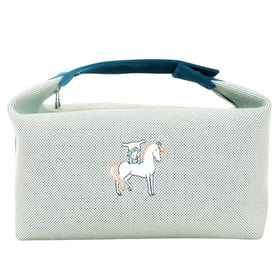 【渋谷並木橋店】HERMES エルメス ハンドバッグ ブリッドアブラック GM カブリオル ブルーナティエ トワルアッシュ シルバー金具 新品