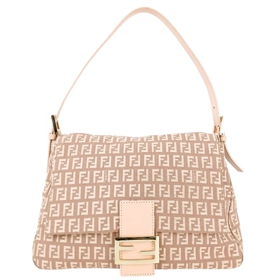 FENDI フェンディ ズッキーノ マンマバケット ショルダーバッグ ハンドバッグ 8BR001 キャンバス ピンク レディース【中古】