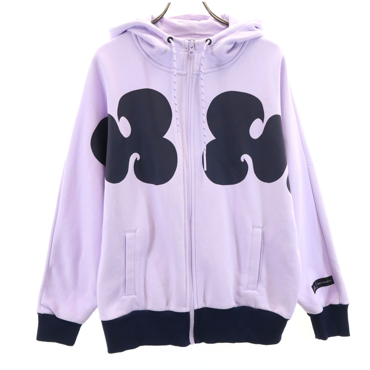 adidas アディダス Marimekko マリメッコ コラボ 長袖 スウェット ジップパーカー M パープル 裏起毛