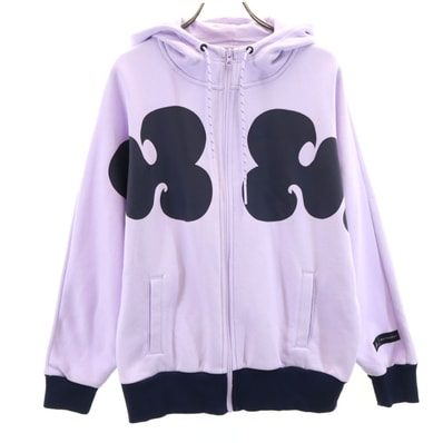 adidas アディダス Marimekko マリメッコ コラボ 長袖 スウェット ジップパーカー M パープル 裏起毛