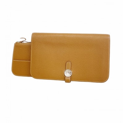 【6dc3031】エルメス 長財布 ドゴンGM トゴ ゴールド シルバー金具 A刻印【中古】メンズ レディース ユニセックス