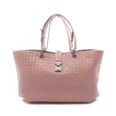 ボッテガヴェネタ BOTTEGA VENETA イントレチャート カプリ トートバッグ バッグ レザー レディース ピンク系 【中古】
