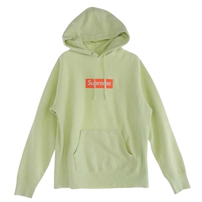 Supreme シュプリーム パーカー 17AW box logo hooded Sweatshirt ライム ライム S【中古】