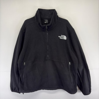 古着 ザ・ノースフェイス THE NORTH FACE ジャケット ハーフジップ ナイロン切替え 大きいサイズ プルオーバー 2XL ブラック系 メンズ