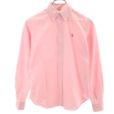 RALPH LAUREN ラルフローレン 長袖 オックスフォード ボタンダウンシャツ 2 ピンク