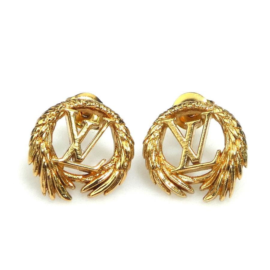 ルイ ヴィトン LOUIS VUITTON ピアス ブックルドレイユ プュッス LV エンジェル メタル ゴールド レディース【中古】 56585k