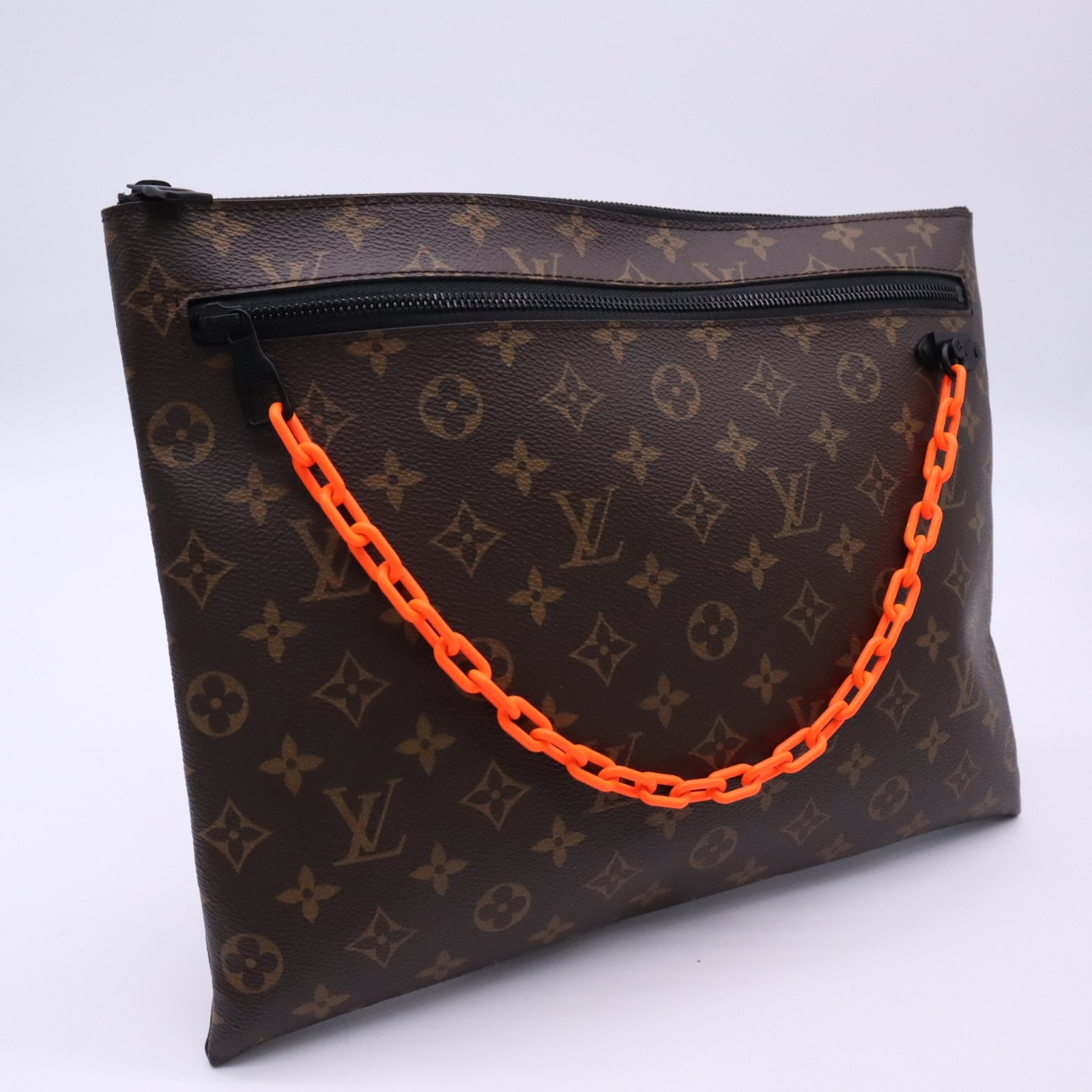 極美品 LOUIS VUITTON ルイ・ヴィトン モノグラム ポシェットA4 M44484 クラッチバッグ ブラウン ベージュ コーティングキャンバス レディース