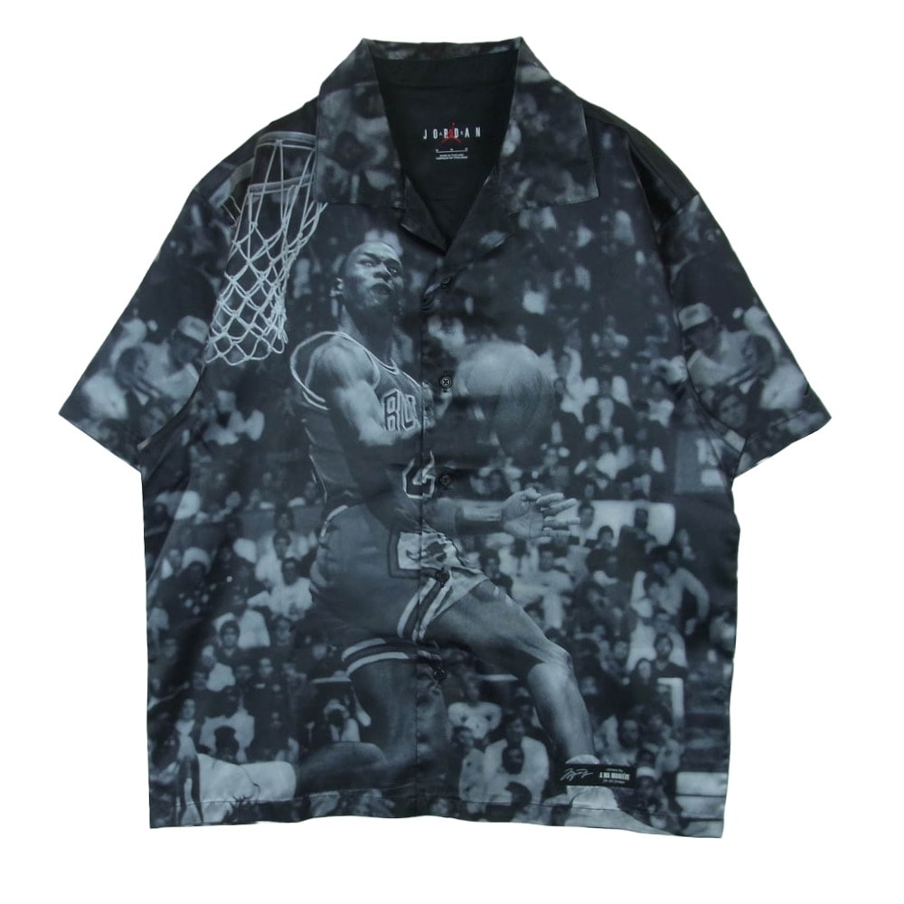 NIKE ナイキ DJ9761-010 JORDAN BRAND AS M J AMM SS TEE ジョーダンブランド 総柄 オープンカラー 半袖 シャツ ブラック系 M【中古】