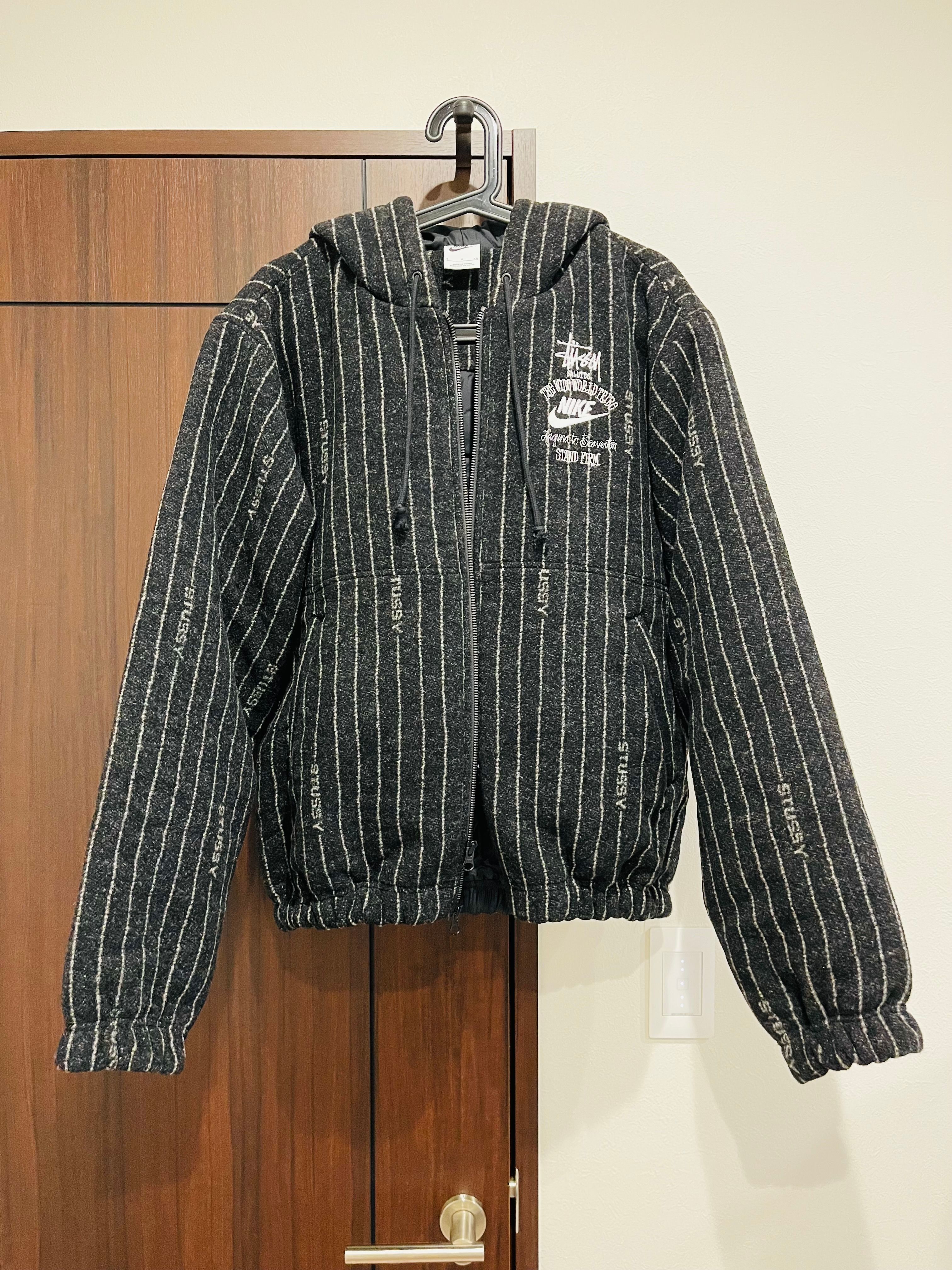Stussy x Nike Striped Wool Jacket "Black"
