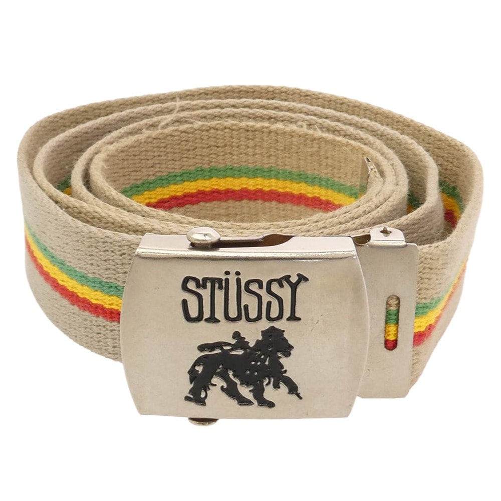 STUSSY ステューシー ベルト 90s 00s Old オールド ラスタカラー ガチャベルト ライトブラウン系【中古】