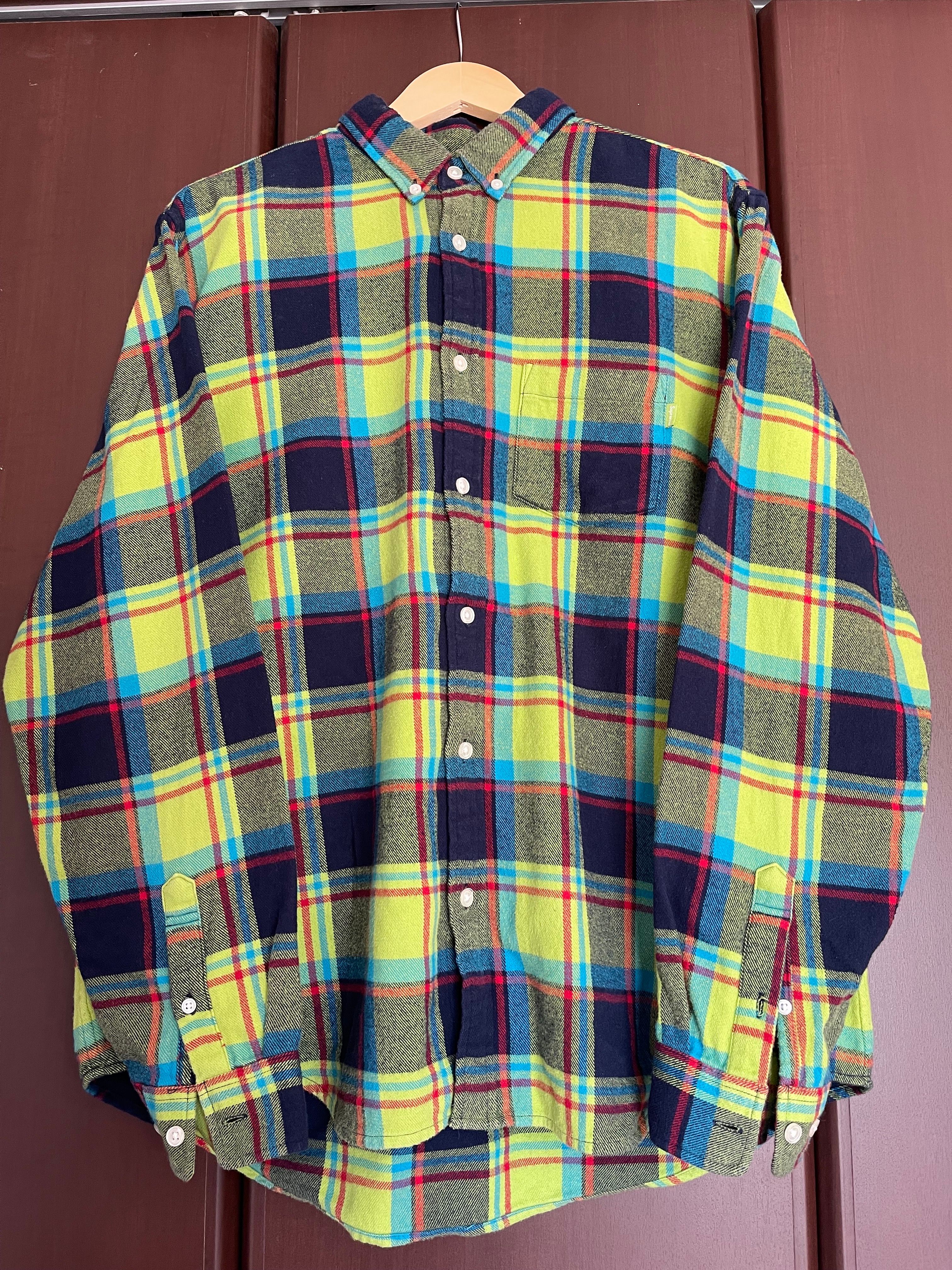 supreme flannelshirt lime