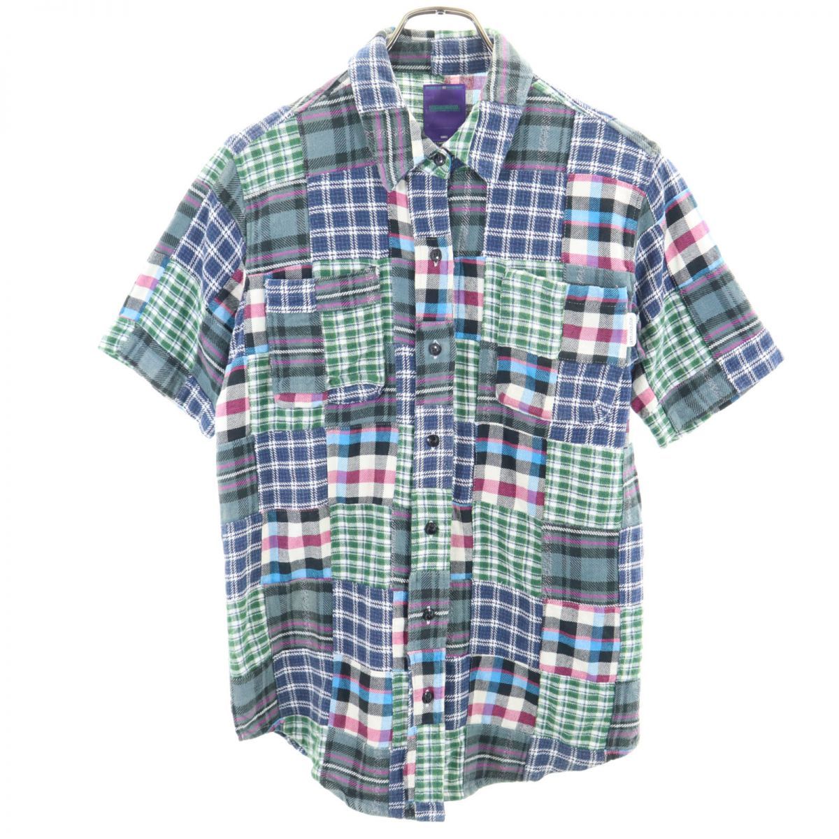 NEIGHBORHOOD 半袖 パッチワーク チェックシャツ