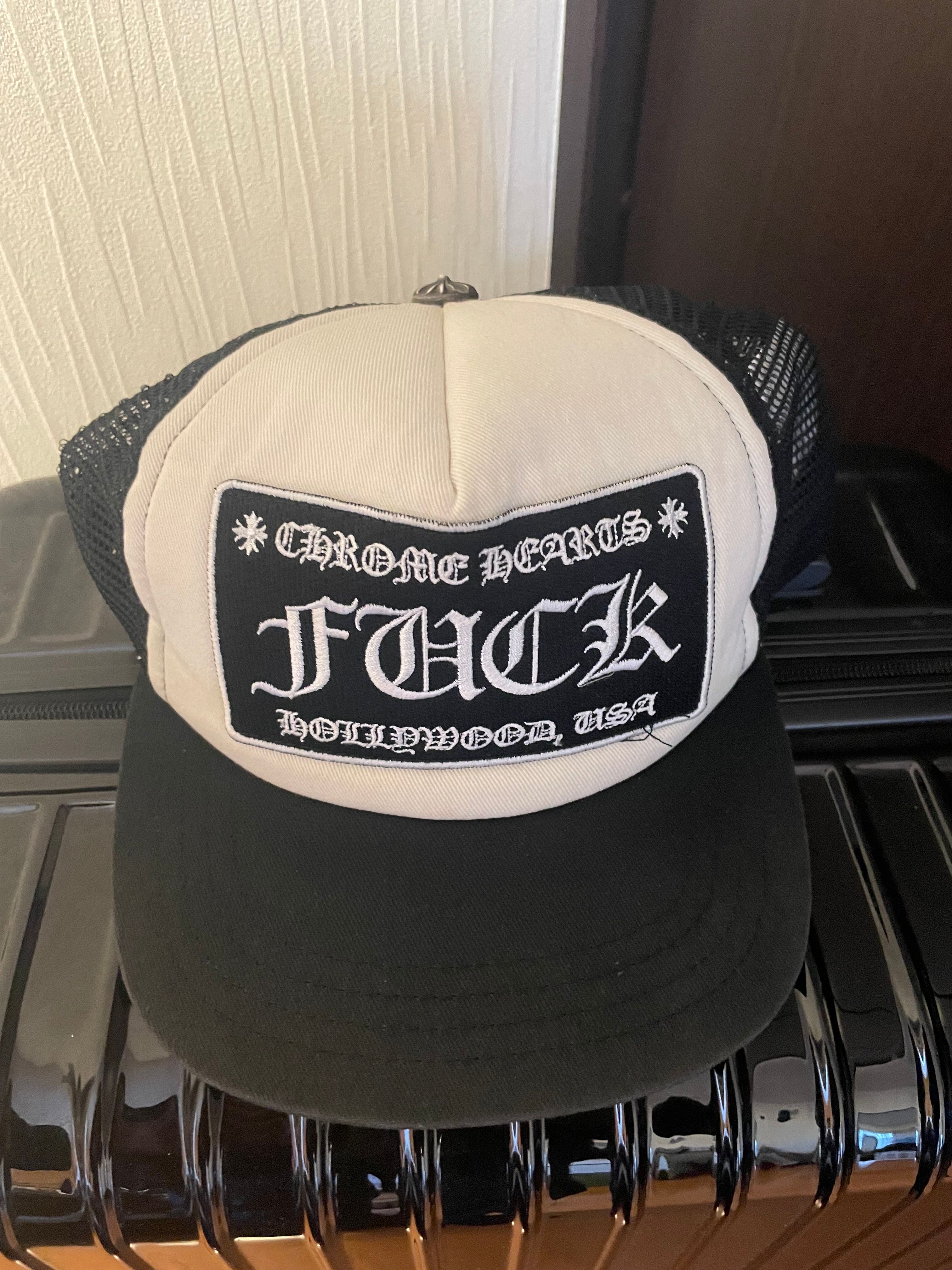 Chrome Hearts Tracker Cap Fuck "Black/White"