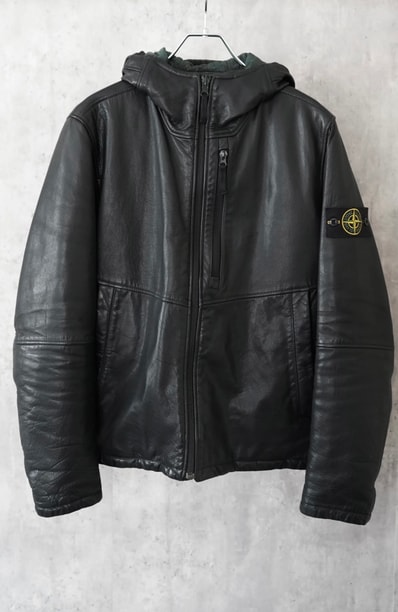 STONE ISLAND 2015AW PRIMALOFT®︎ REVERSIBLE LEATHER JACKET