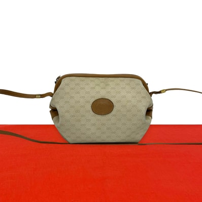GUCCI グッチ マイクロGG レザー PVC ショルダーバッグ ベージュ
34850