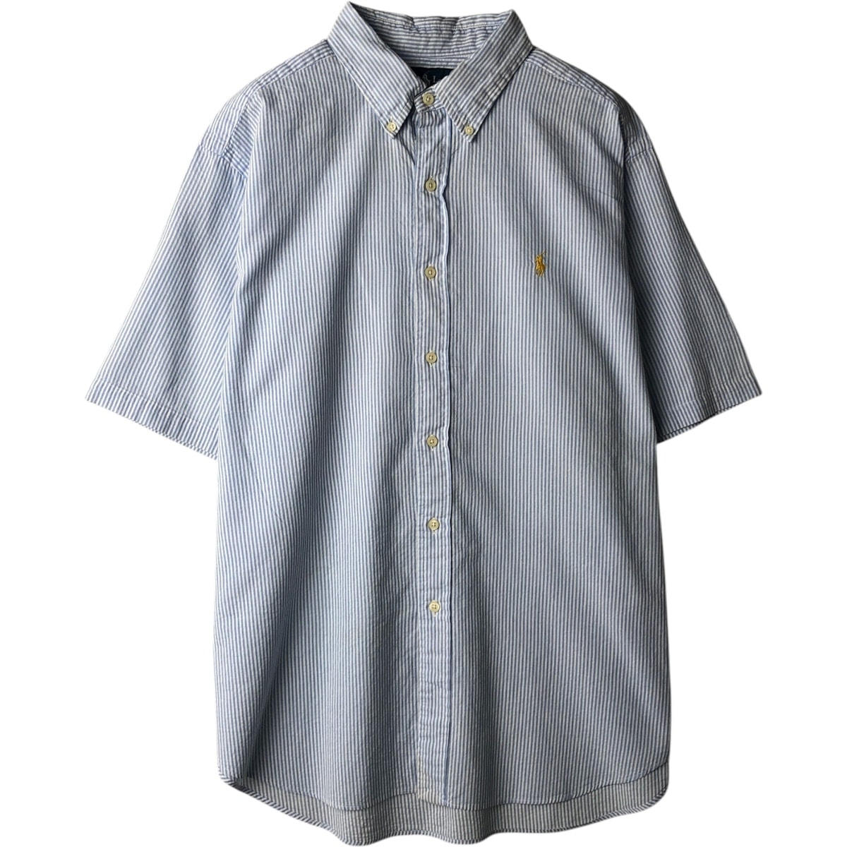 古着 00年代 ラルフローレン Ralph Lauren CLASSIC FIT ストライプ柄 半袖 ボタンダウン ストライプシャツ メンズXL相当/eaa633159
