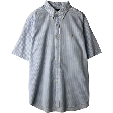 古着 00年代 ラルフローレン Ralph Lauren CLASSIC FIT ストライプ柄 半袖 ボタンダウン ストライプシャツ メンズXL相当/eaa633159