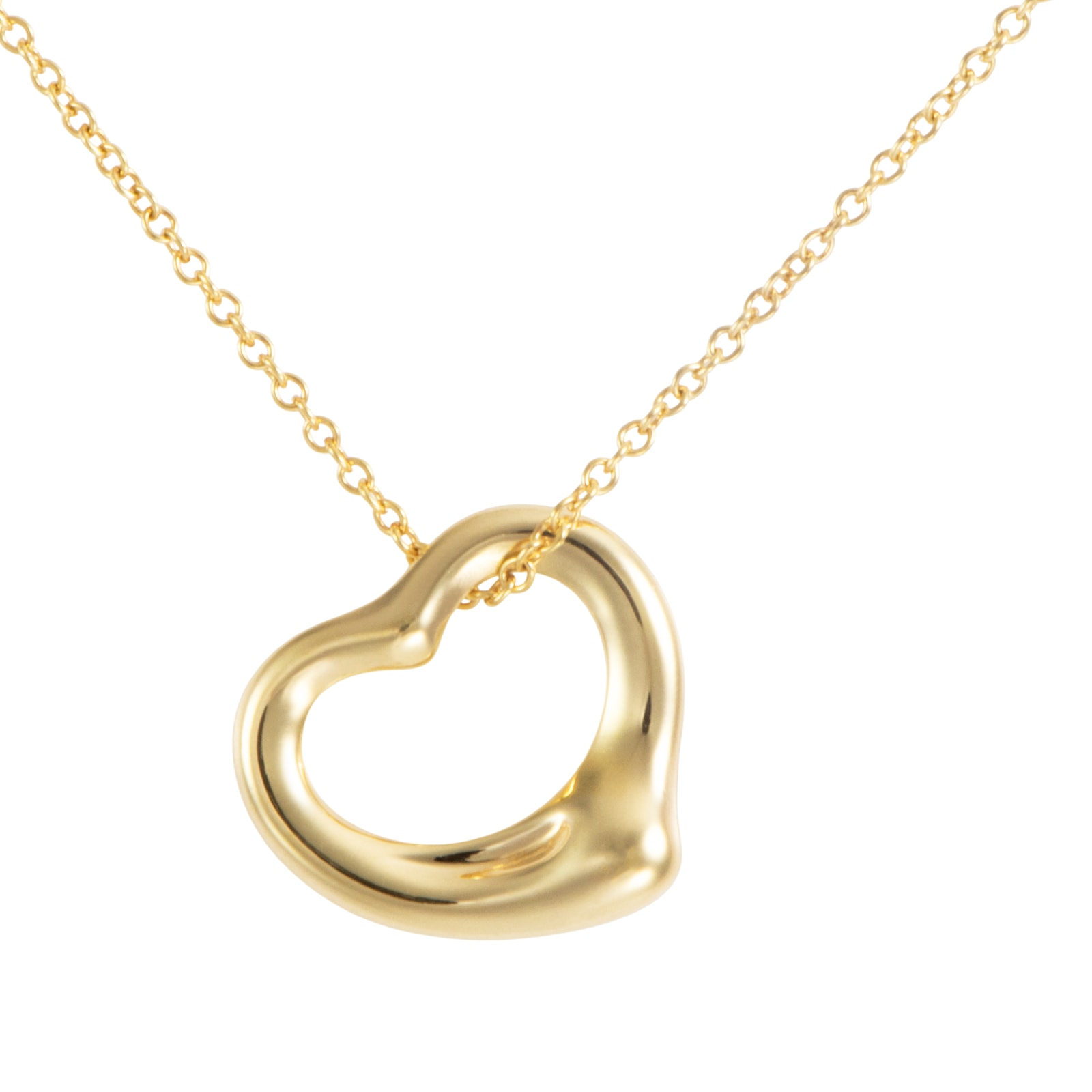 TIFFANY&Co. ティファニー オープンハート ペンダント ネックレス エルサ・ペレッティ K18YG ゴールド【中古】