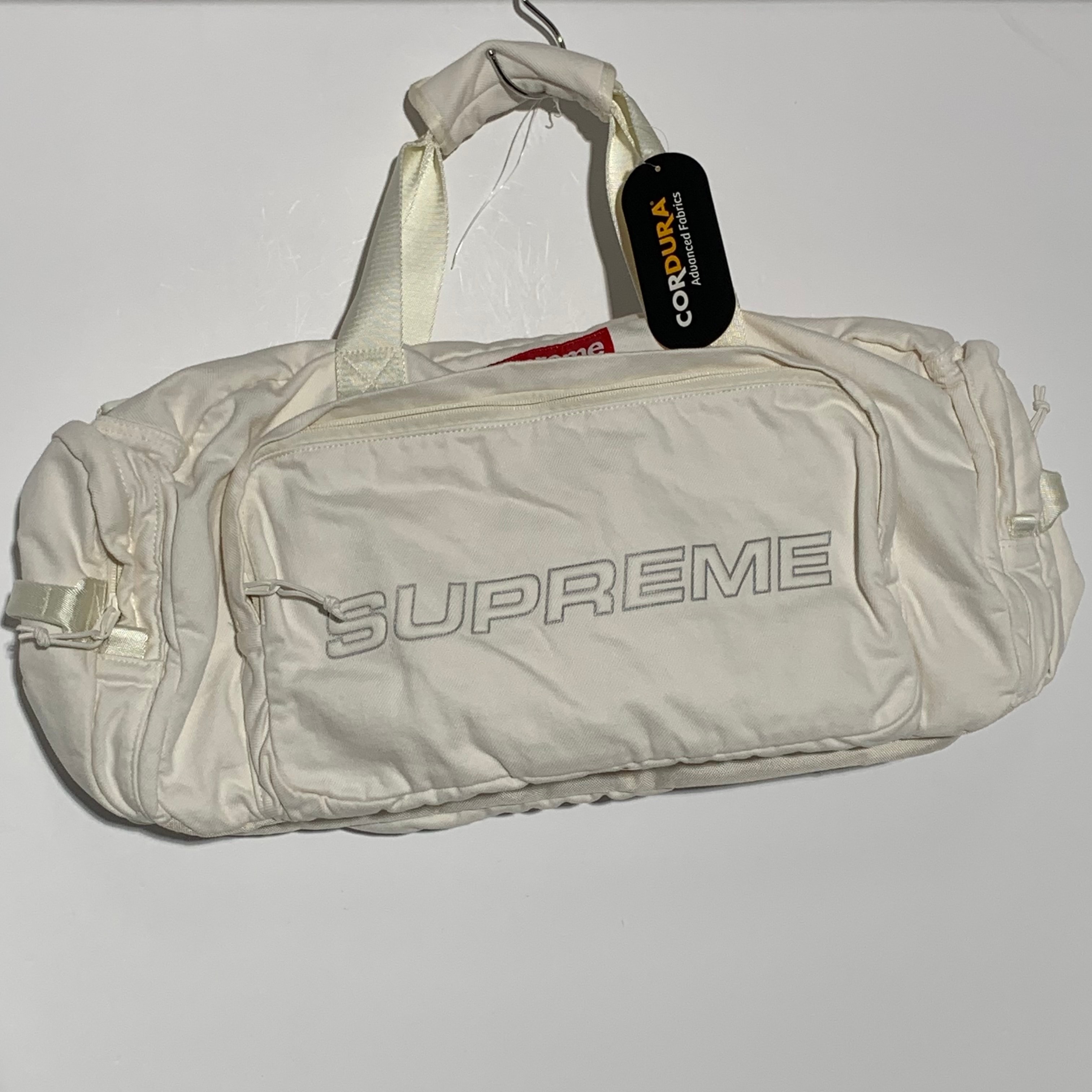 Supreme Denim Duffle Bag "White"