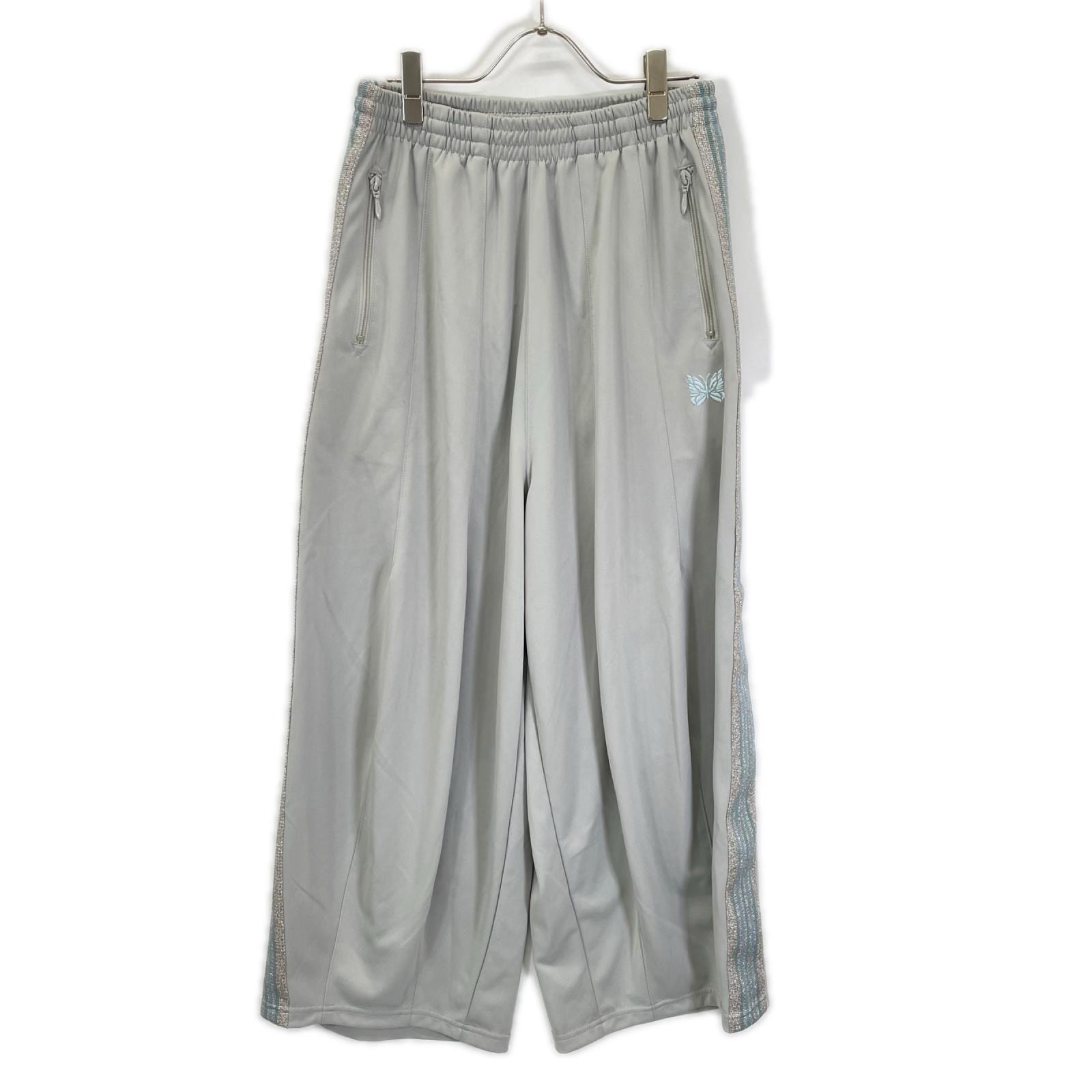 ニードルズ ×BEAMS BOY SX1516 グレー ポリエステル シルバーラメサイドライン ヒザデルトラックパンツ ONE SIZE