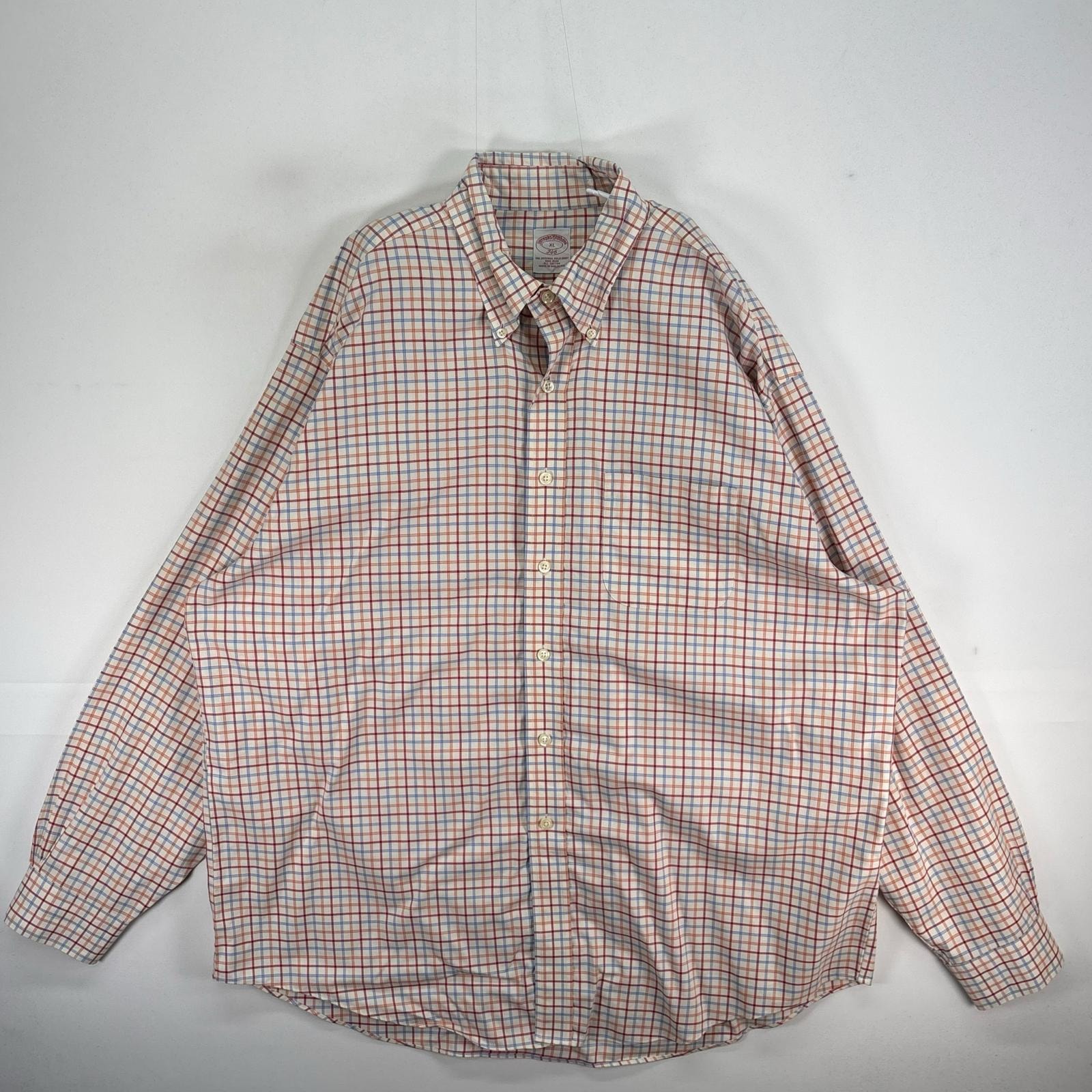 古着 ブルックスブラザーズ Brooks Brothers 長袖シャツ チェック 346 胸ポケ XL  ホワイト系 マルチカラー メンズ