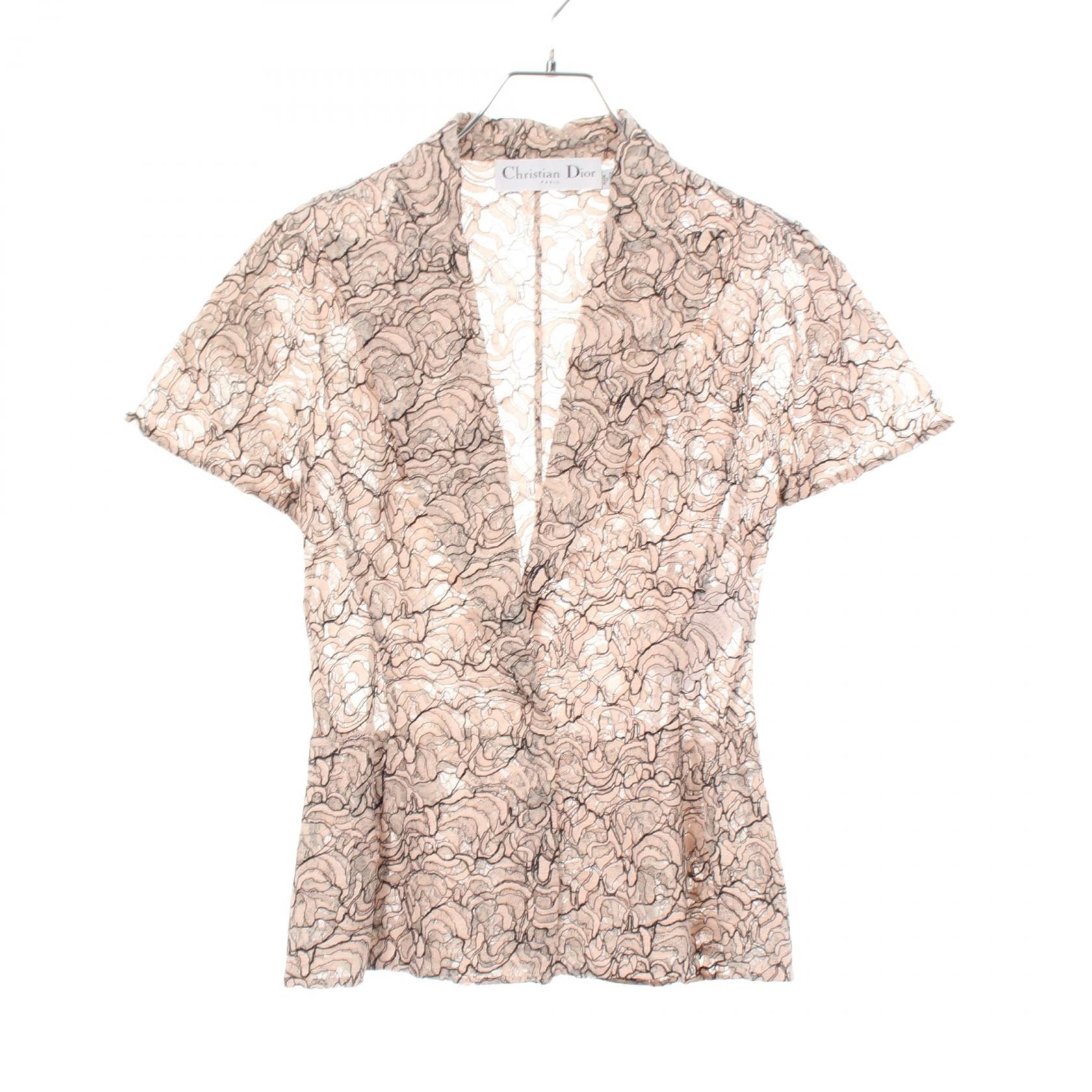 ディオール Dior 総レース 半袖ブラウス 衣料品 アウター コットン / レーヨン レディース ピンク系 / ブラック系 4C2126A1820 【中古】