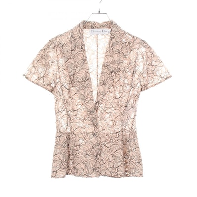 ディオール Dior 総レース 半袖ブラウス 衣料品 アウター コットン / レーヨン レディース ピンク系 / ブラック系 4C2126A1820 【中古】
