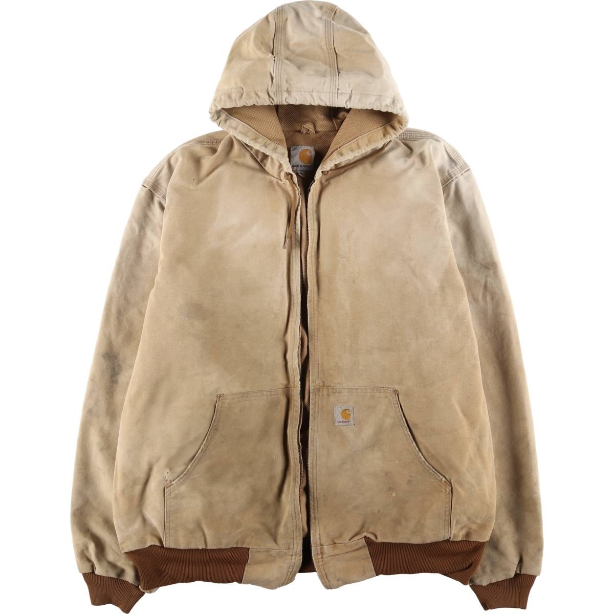 古着 カーハート Carhartt アクティブジャケット ダックフルジップパーカー USA製 メンズXL相当/eaa554220