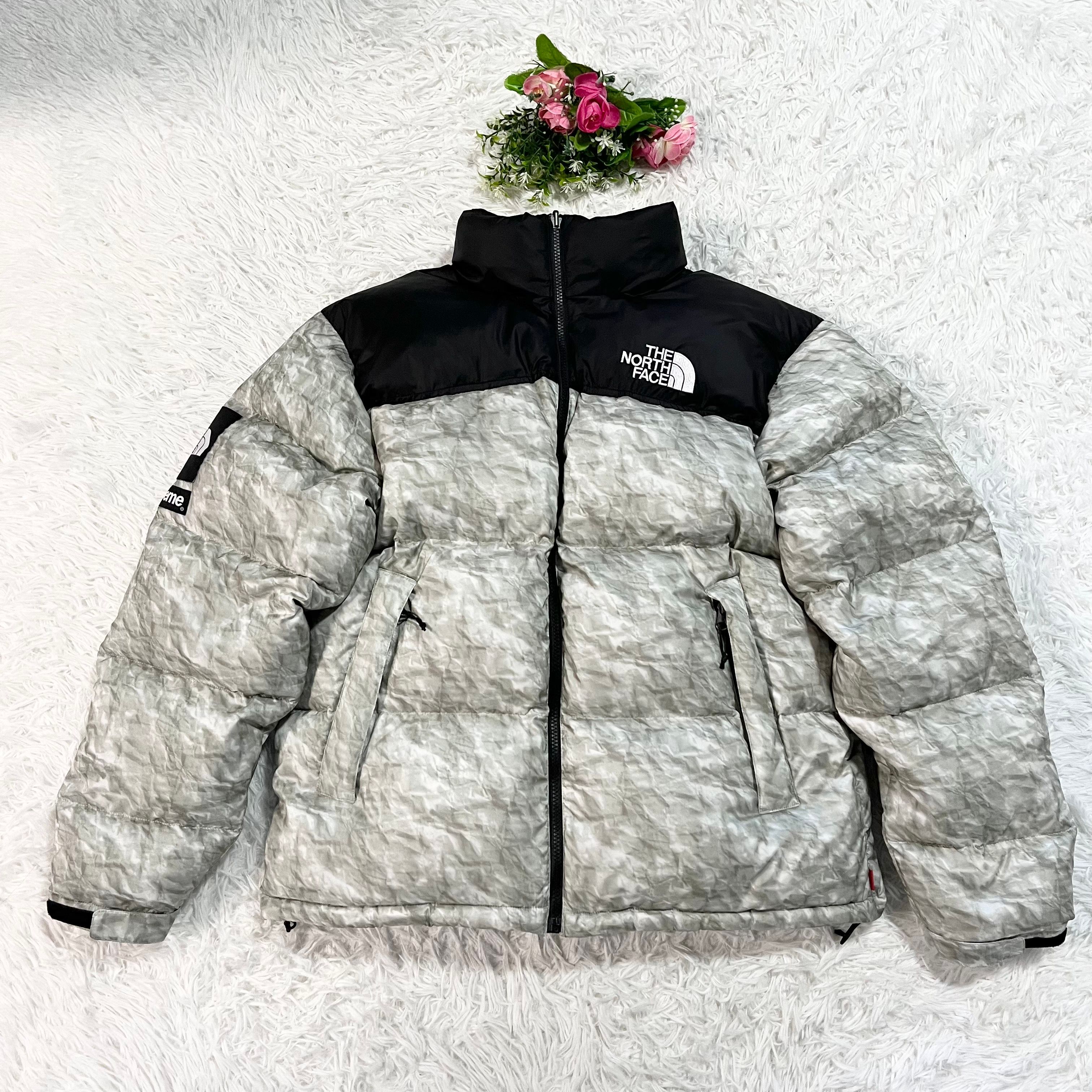 Supreme x The North Face Nuptse Jacket "White Paper Print"